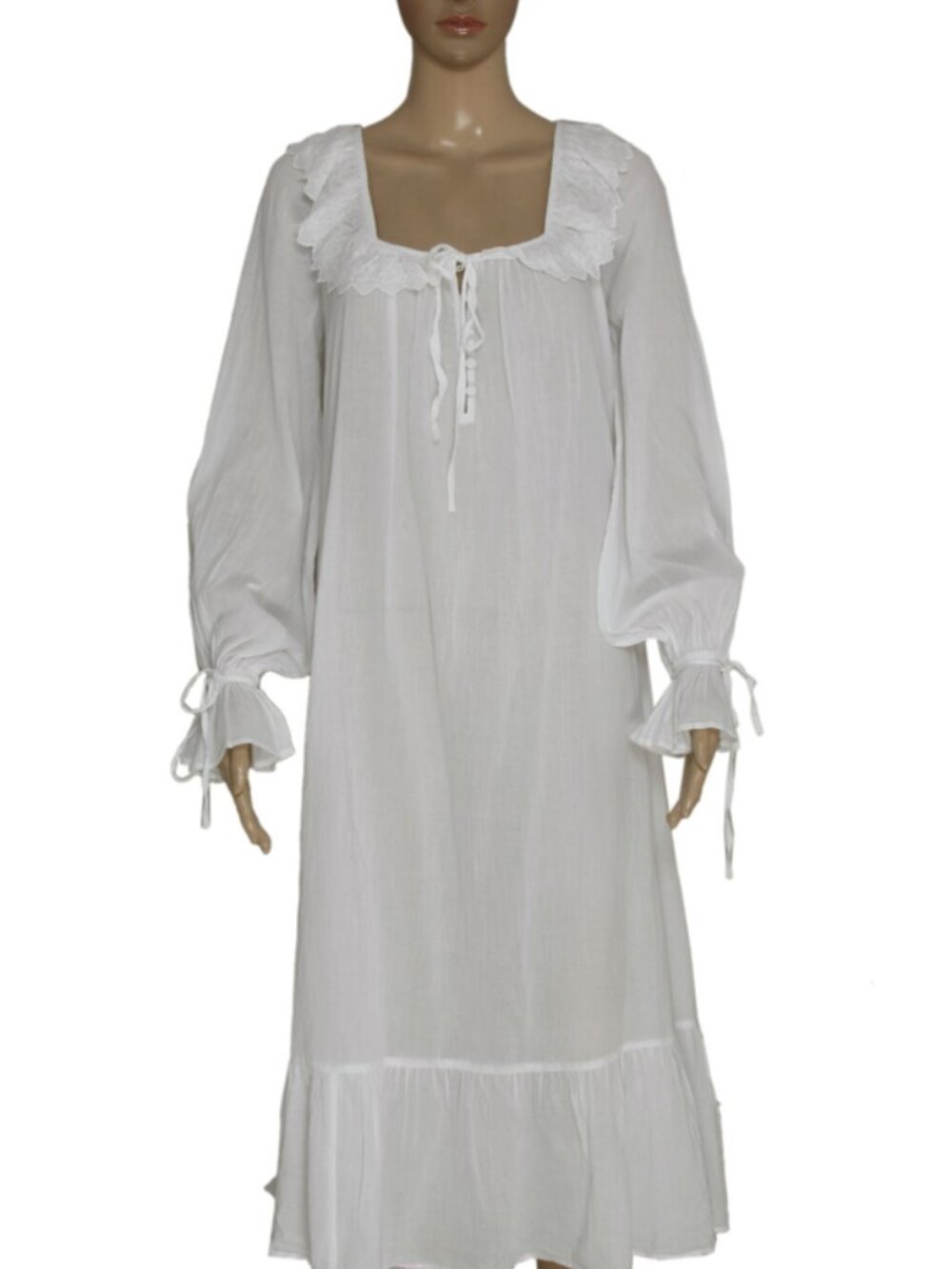 Nelly Trend Sunny Savanna Dress Embroidered White Bell Sleeve Midi S 36
